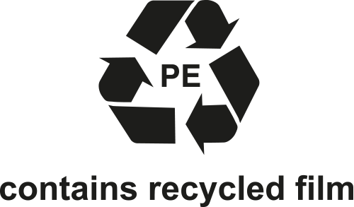 pe contains recycled film logo