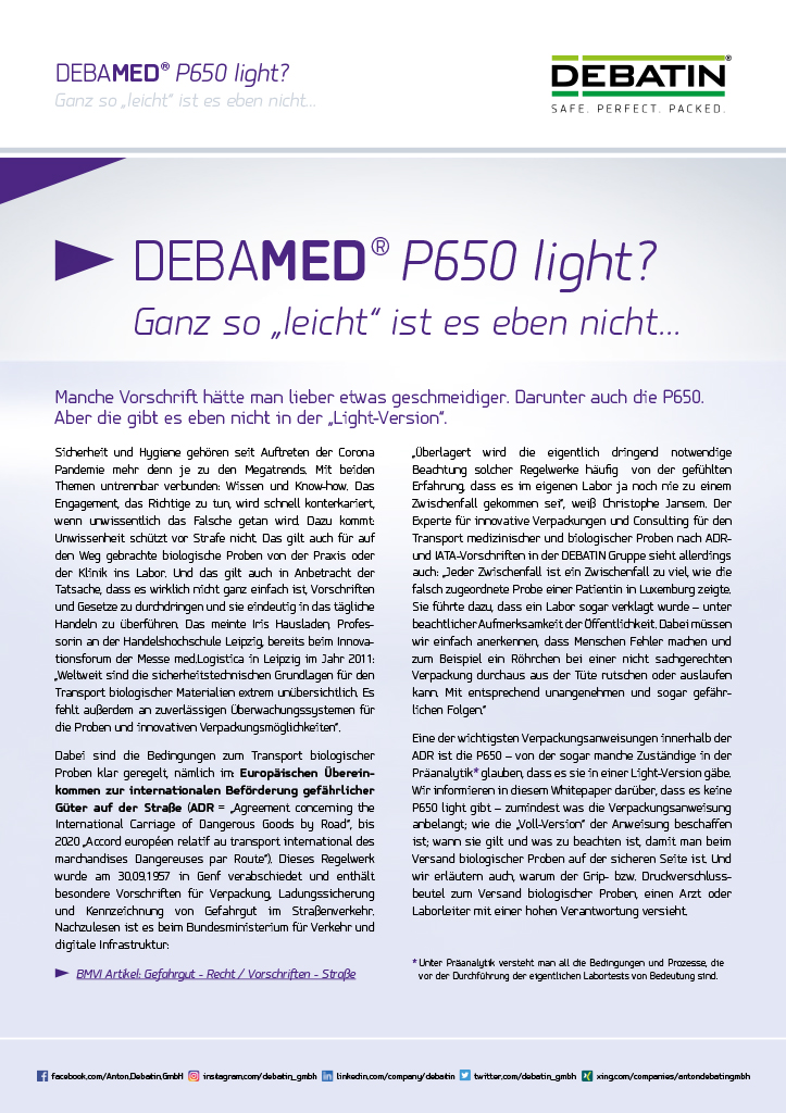 DEBATIN Whitepaper P650 light