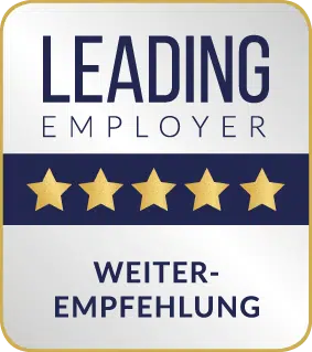 Leading Employer Weiterempfehlung Rating 5 Leading Employer Weiterempfehlung Rating 5