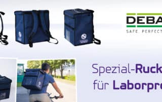 Spezialrucksack für Laborproben zum Transport per Fahrradkurier - Headerbild des Beitrags