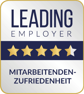 Leading Employer Siegel Mitarbeitenden-Zufriedenheit Rating 4,5