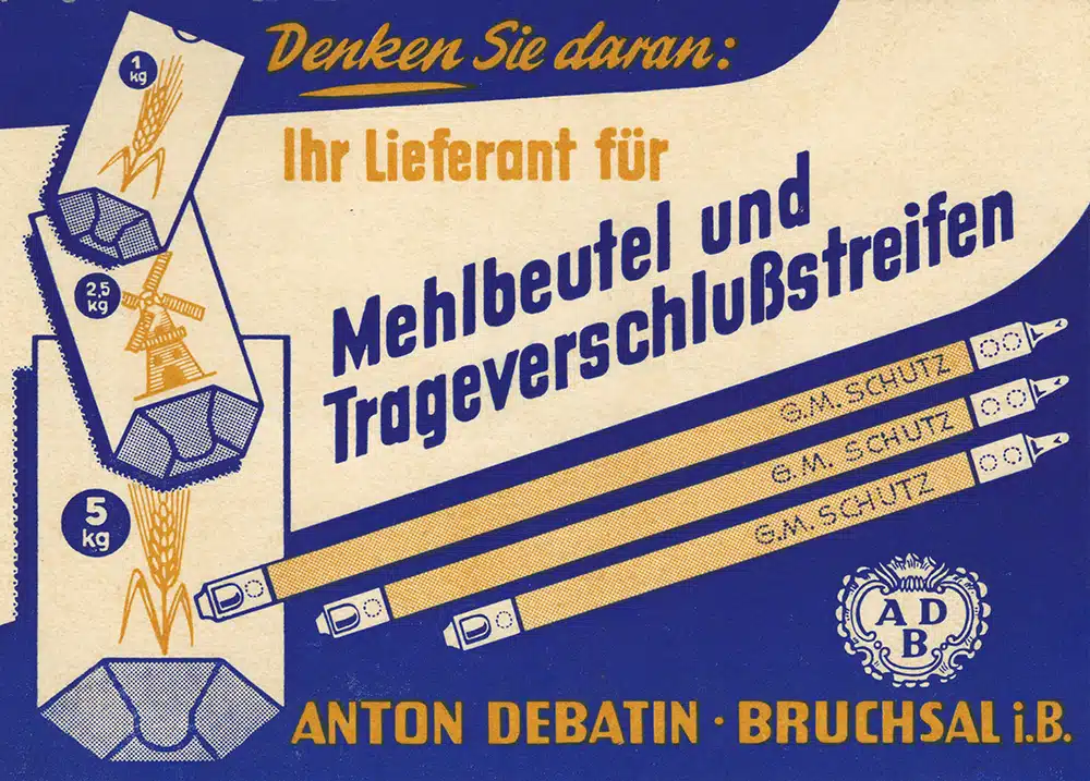 1954 Postwurfsendung an Mühlenbetriebe