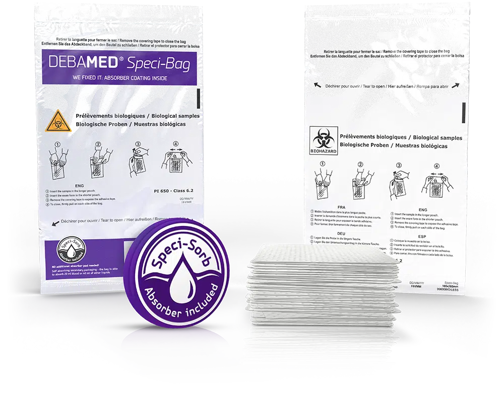 DEBAMED Speci-Sorb Abbildung mit Absorber DEBAMED® Speci-Bag mit Speci-Sorb