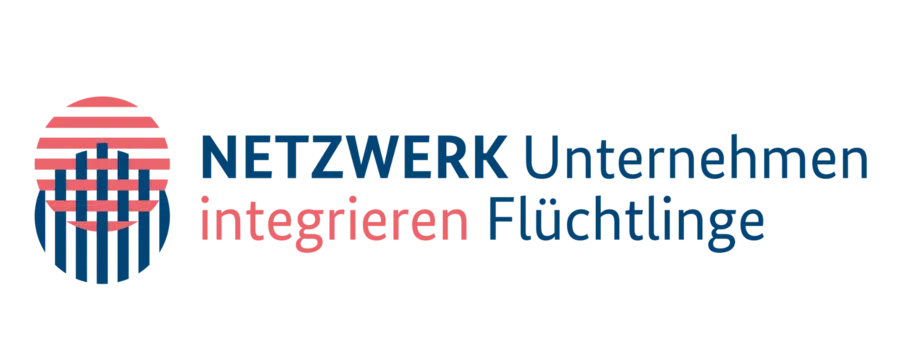 Logo „NETZWERK Unternehmen integrieren Flüchtlinge“